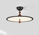 Eclipsa Modern LED Flush Mount Ceiling Light in Black and Walnut