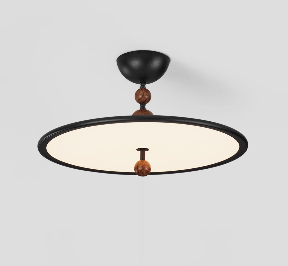 Eclipsa Modern LED Flush Mount Ceiling Light in Black and Walnut