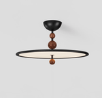 Eclipsa Modern LED Flush Mount Ceiling Light in Black and Walnut