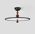 Eclipsa Modern LED Flush Mount Ceiling Light in Black and Walnut