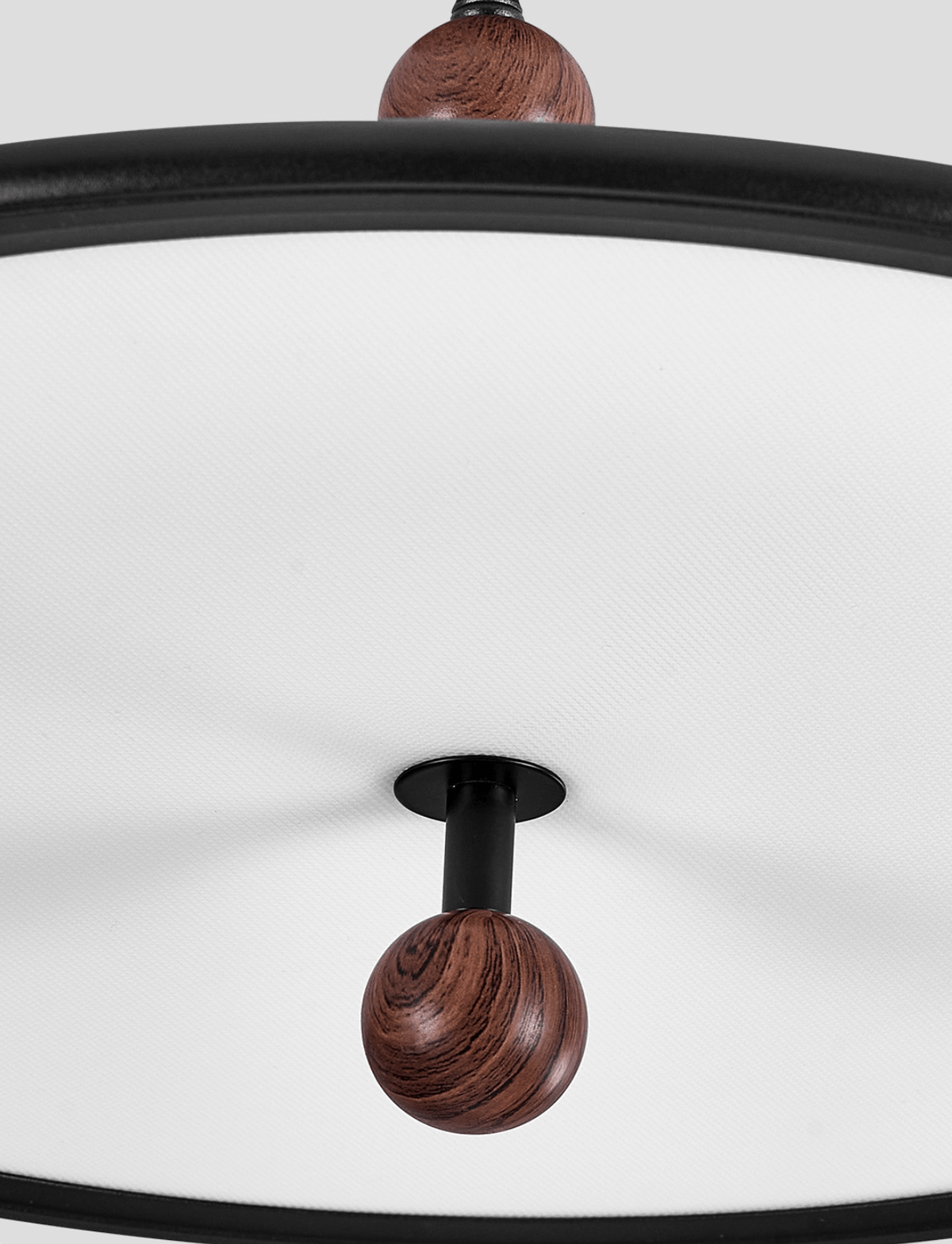 Eclipsa Modern LED Flush Mount Ceiling Light in Black and Walnut
