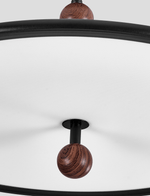 Eclipsa Modern LED Flush Mount Ceiling Light in Black and Walnut