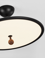 Eclipsa Modern LED Flush Mount Ceiling Light in Black and Walnut
