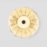 Fleur Lantern Pendant Light – Ivory Floral Shade with Walnut or Nickel Accents