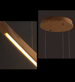 Skytrace Sculptural Wood LED Pendant Light, Modern Linear Chandelier