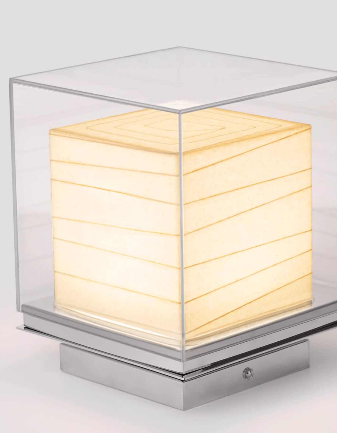 Lumo Cube Table Lamp – Modern Glass & Fabric LED Accent Light