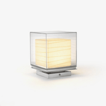 Lumo Cube Table Lamp – Modern Glass & Fabric LED Accent Light