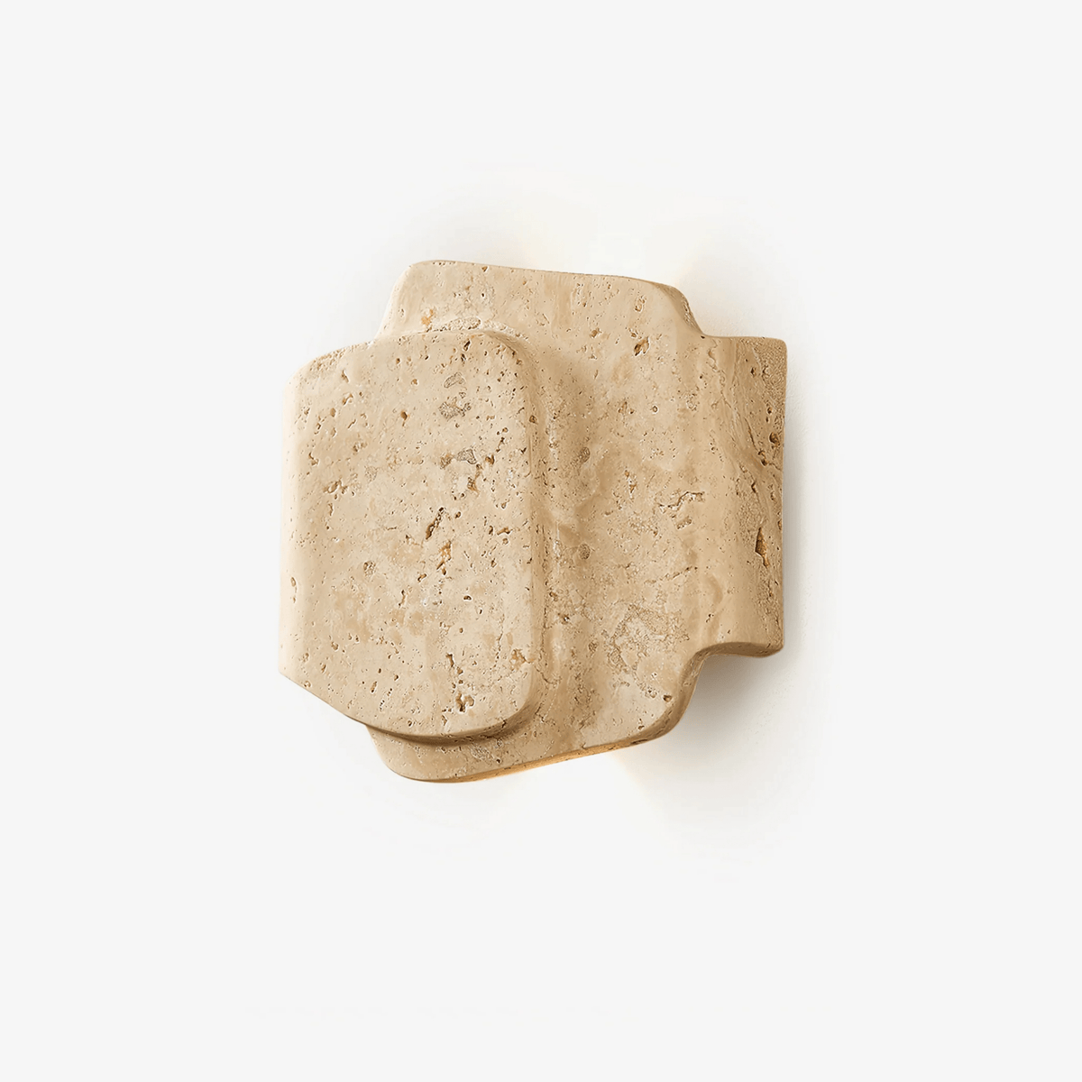 Layered Travertine Wall Sconce with Warm Ambient Glow