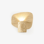 Organic Travertine Cylinder Wall Sconce in Natural Yellow Stone