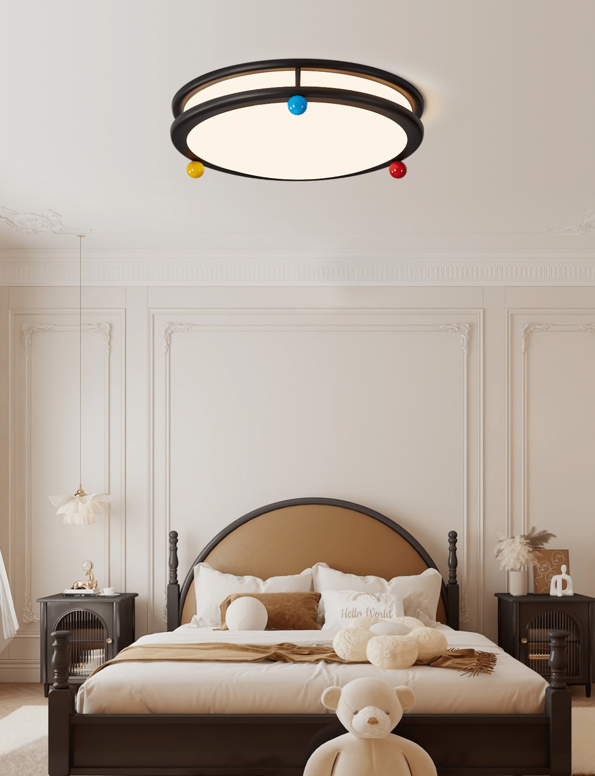 Trio Memphis Ceiling Light – Modern Flush Mount with Colorful Spheres