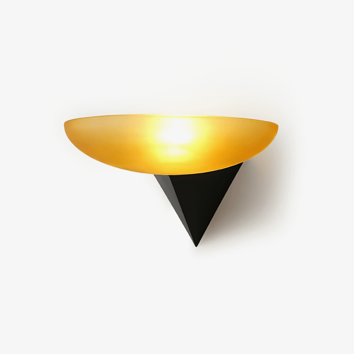Solayne Half-Moon Wall Sconce in Black and Amber Glass