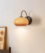 Nilo Wall Sconce in Amber Glass and Brass for Modern Interiors