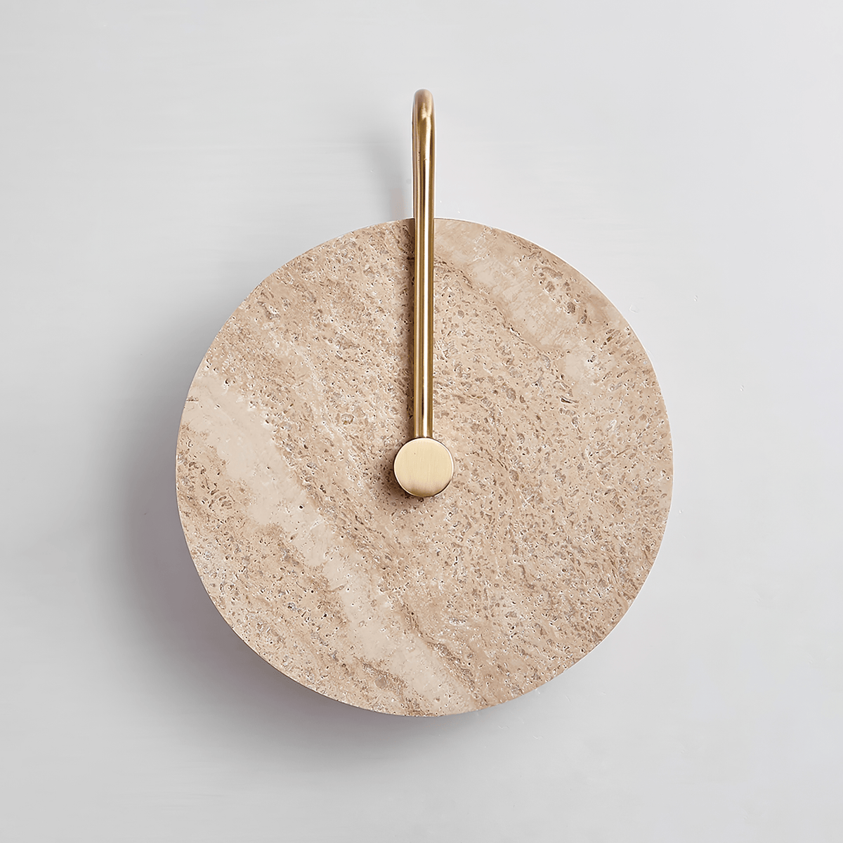 Lior Travertine Wall Sconce with Brass Hook – Modern LED Wall Lamp