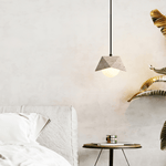 Kaelo Pendant Light in Yellow Travertine with Glass Globe