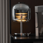 Avolar Smoked Glass LED Table Lamp with Chrome Base