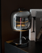 Avolar Smoked Glass LED Table Lamp with Chrome Base