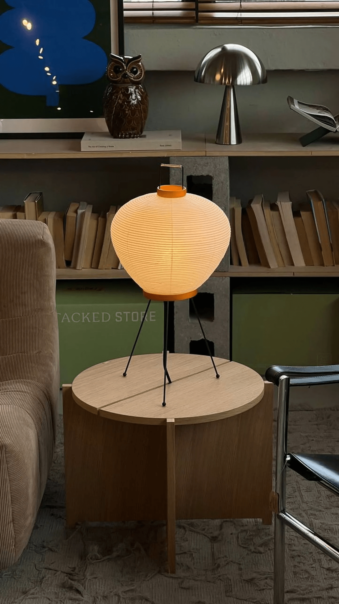 Washi Paper Table Lamp with Bamboo Ribs – Modern Ambient Lighting