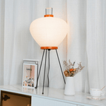 Washi Paper Table Lamp with Bamboo Ribs – Modern Ambient Lighting