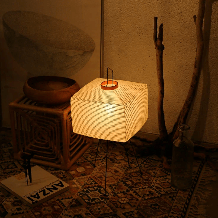 Washi Paper Table Lamp with Bamboo Ribs – Modern Ambient Lighting