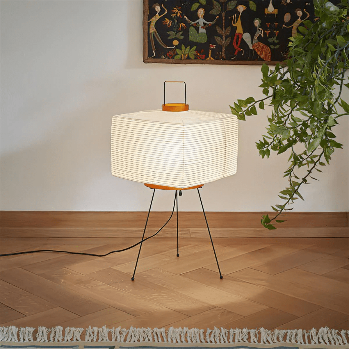Washi Paper Table Lamp with Bamboo Ribs – Modern Ambient Lighting