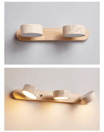 Travertine Duo Cordless LED Wall Sconce with Touch Dimming