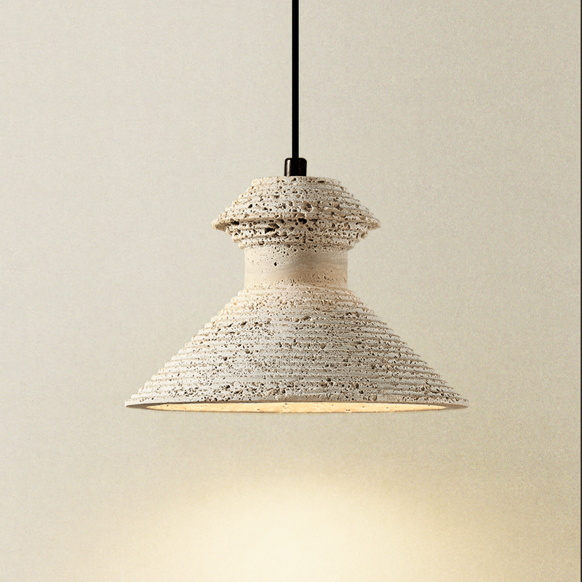 Eira Travertine Pendant Light – Sculptural Natural Stone Hanging Lamp