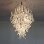 Dravina Glass Petals Pendant Chandelier – Handcrafted Murano-Style Lighting