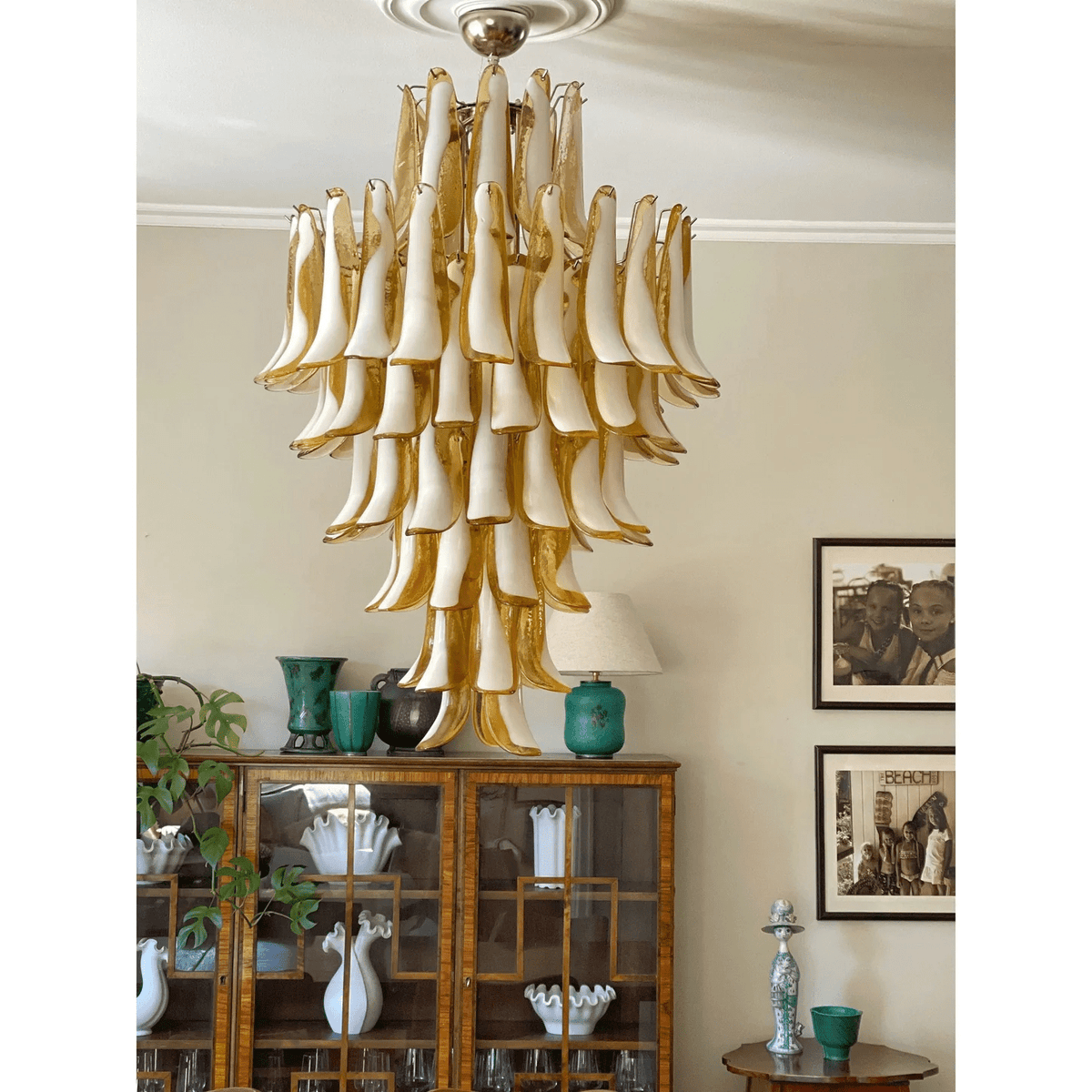 Dravina Glass Petals Pendant Chandelier – Handcrafted Murano-Style Lighting