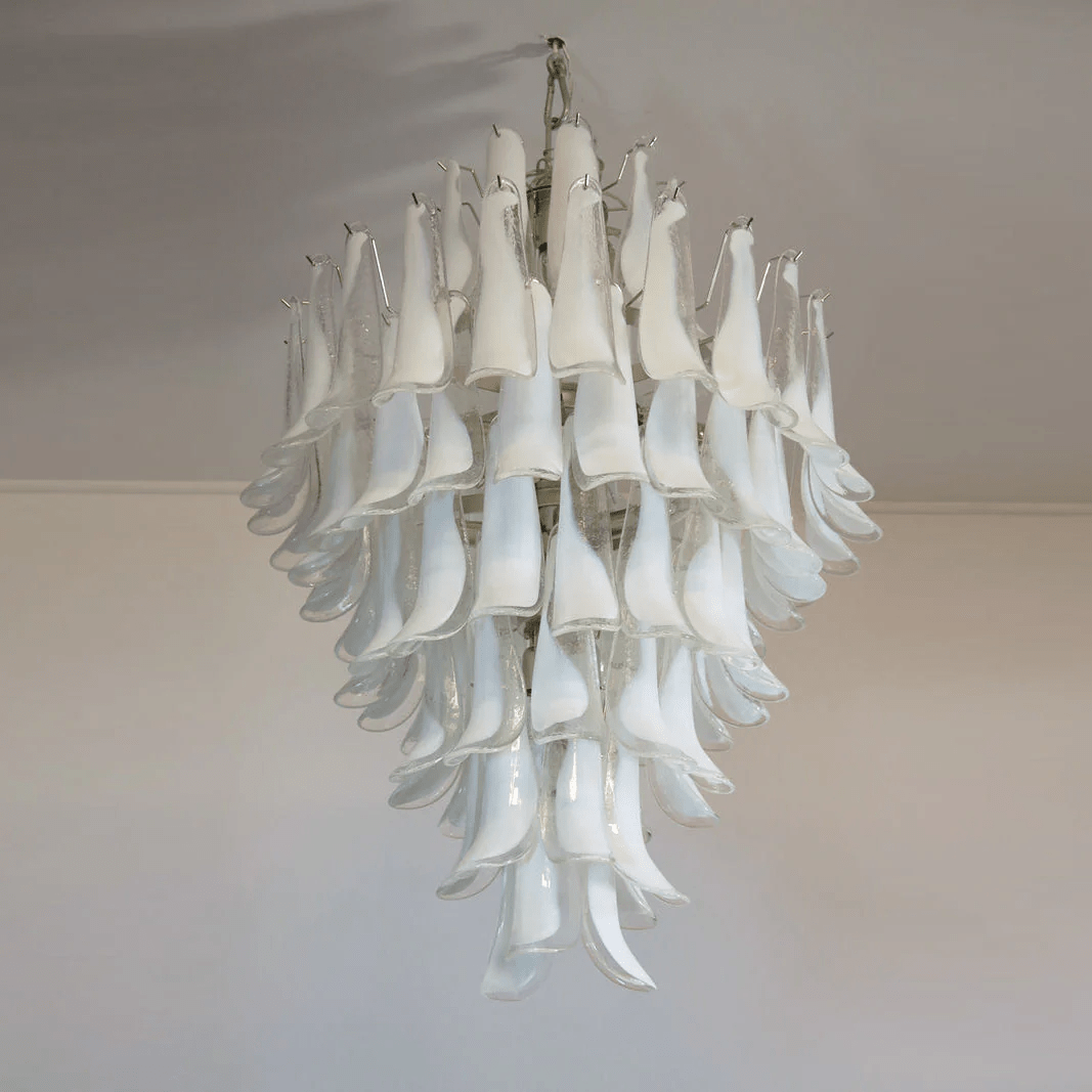 Dravina Glass Petals Pendant Chandelier – Handcrafted Murano-Style Lighting