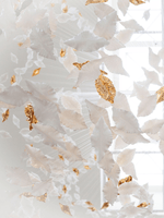 Sculptural Glass Leaf Chandelier — Twisted Modern Pendant for Grand Interiors