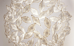 Sculptural Glass Leaf Chandelier — Twisted Modern Pendant for Grand Interiors