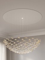Sculptural Glass Leaf Chandelier — Twisted Modern Pendant for Grand Interiors