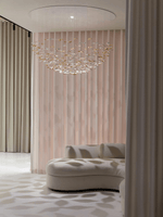 Sculptural Glass Leaf Chandelier — Twisted Modern Pendant for Grand Interiors