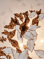 Sculptural Glass Leaf Chandelier — Twisted Modern Pendant for Grand Interiors