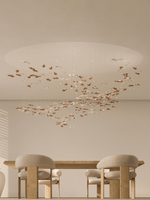 Sculptural Glass Leaf Chandelier — Twisted Modern Pendant for Grand Interiors
