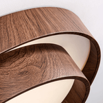 Vaako Modern Walnut Finish LED Flush Mount Ceiling Light