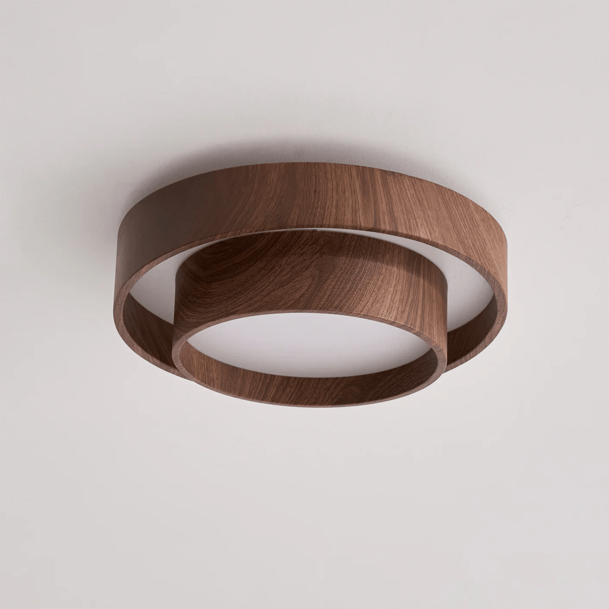 Vaako Modern Walnut Finish LED Flush Mount Ceiling Light