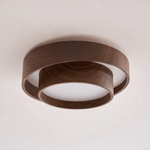 Vaako Modern Walnut Finish LED Flush Mount Ceiling Light
