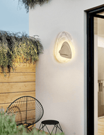 Eira Travertine Wall Sconce with Glass Shade for Modern Interiors
