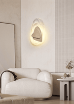 Eira Travertine Wall Sconce with Glass Shade for Modern Interiors