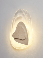 Eira Travertine Wall Sconce with Glass Shade for Modern Interiors