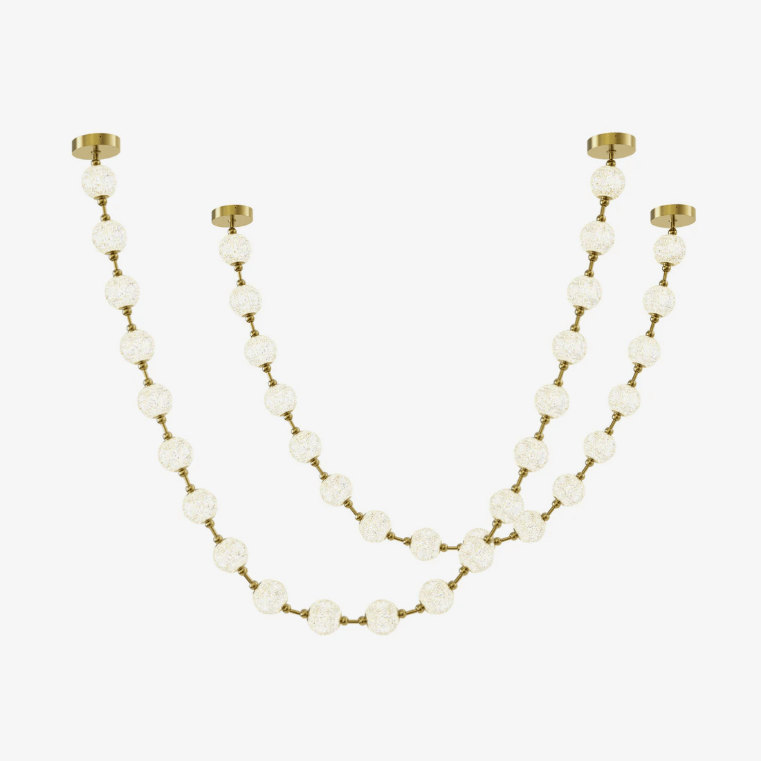 Strand Necklace Chandelier — Modern Gold & Acrylic LED Pendant Light