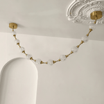 Strand Necklace Chandelier — Modern Gold & Acrylic LED Pendant Light