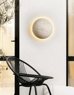Pebble Stone Wall Sconce in Yellow Travertine | Organic Modern LED Wall Light