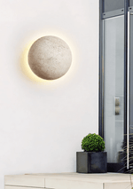 Pebble Stone Wall Sconce in Yellow Travertine | Organic Modern LED Wall Light