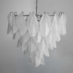 Murano Glass Teardrop Chandelier in Polished Metal for Modern Interiors