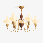 Orvanna Modern Wood and Glass Chandelier with Gold Accents