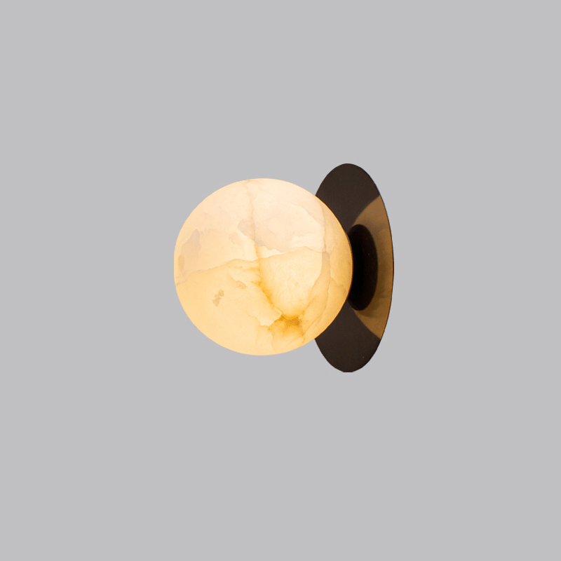 Orrila Dawn Alabaster Wall Sconce in Brushed Brass | Modern Minimalist Lighting