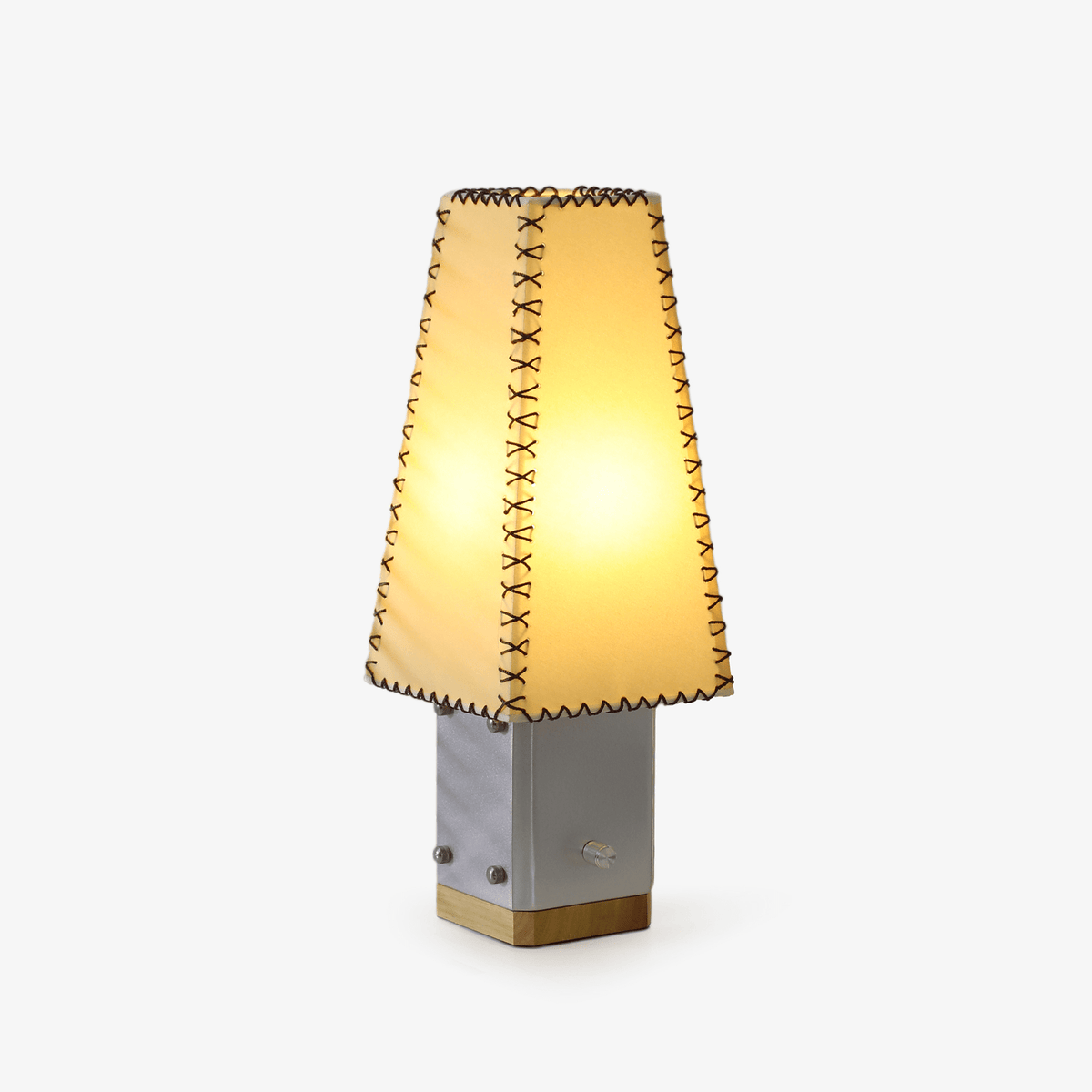 Estela Table Lamp – Tailored Grey & White Shade with Brass Accent