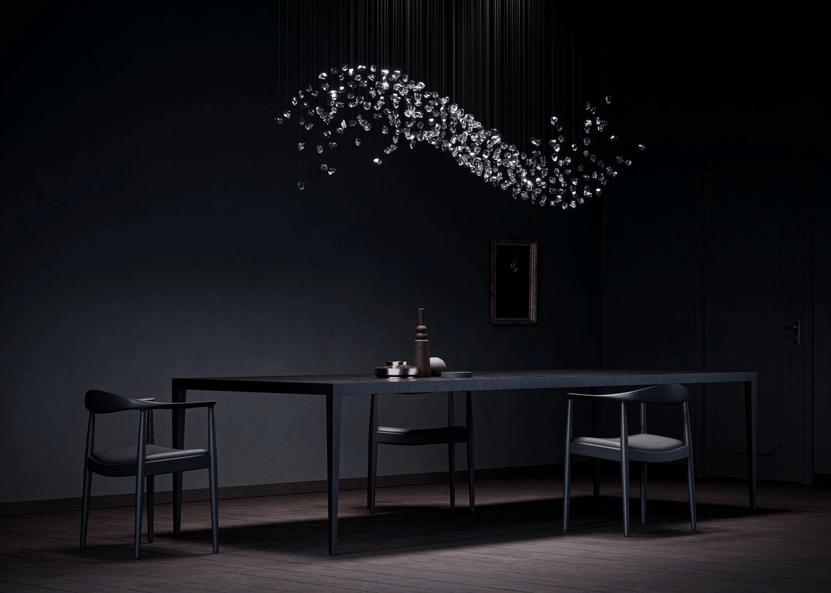 Raw Crystal Chandelier | Customizable Designer Pendant Light